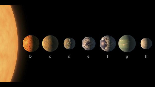 Ilustrasi tujuh planet baru. (Foto: exoplanets.nasa.gov)