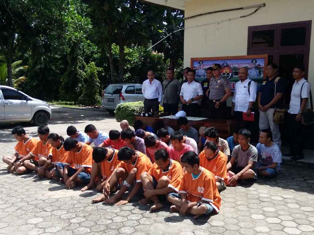 Puluhan Tersangka Diamankan  dalam operasi sikat di  Polres Lampung Tengah