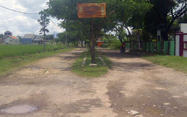 Ruas jalan jalur dua di Dusun 1, Pringsewu Utara arah Pasar Sarinongko Pringsewu. (Lampungnews/El Shinta)