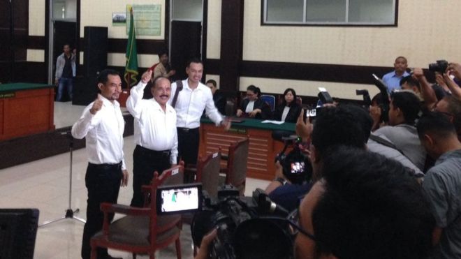 Tiga terdakwa eks Gafatar (BBC Indonesia)