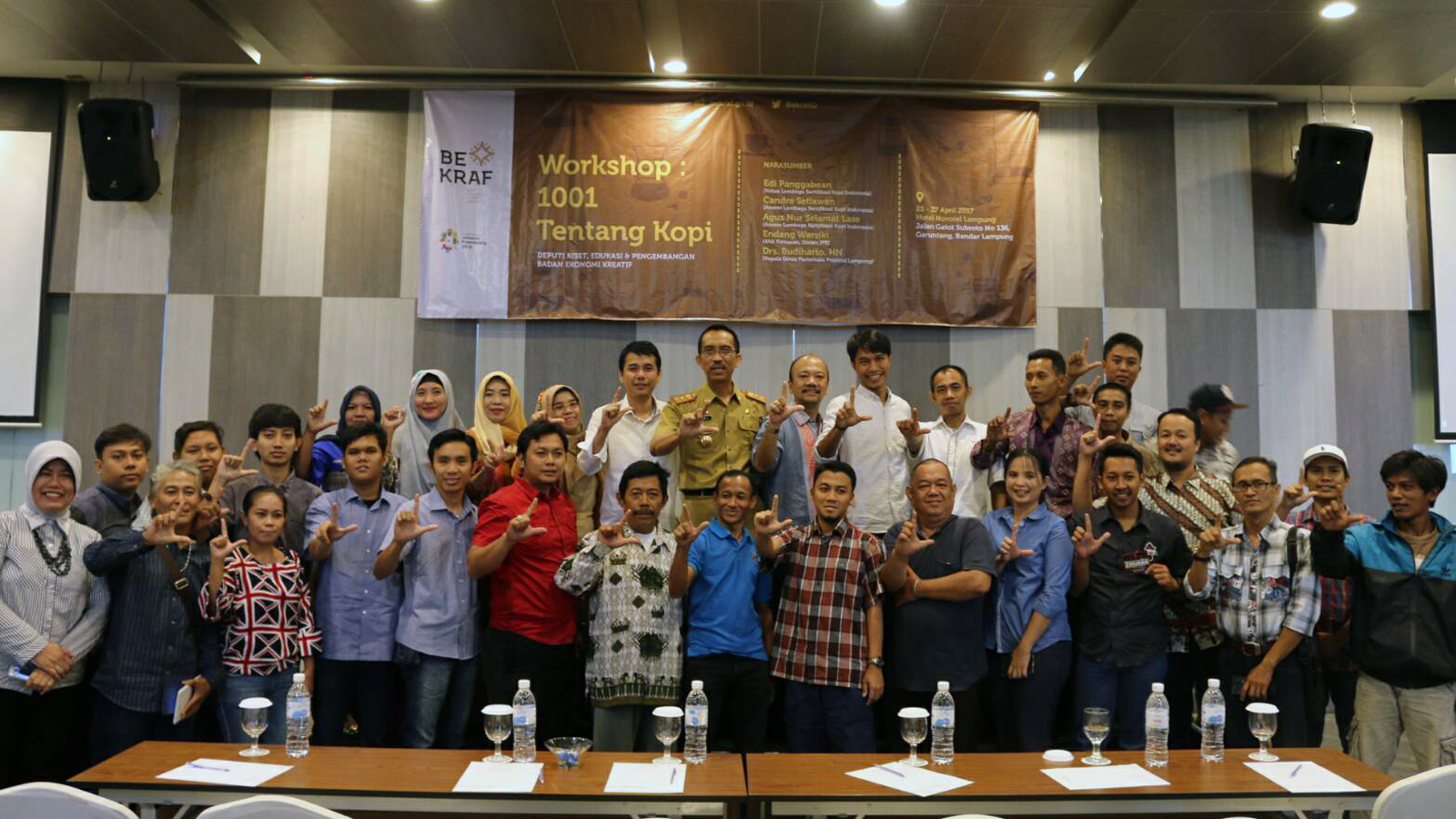 Para peserta workshop 1001 tentang kopi. (Lampungnews/Davit)