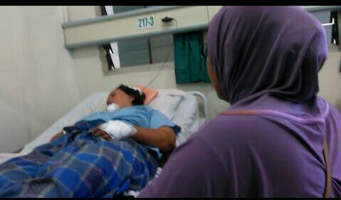 Korban sedang menjalani perawatan di rumah sakit. (Lampungnews/Davit)