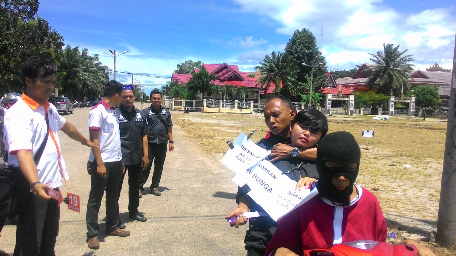 Adegan saat Bunga (18) dibunuh. (Lampungnews/Davit)