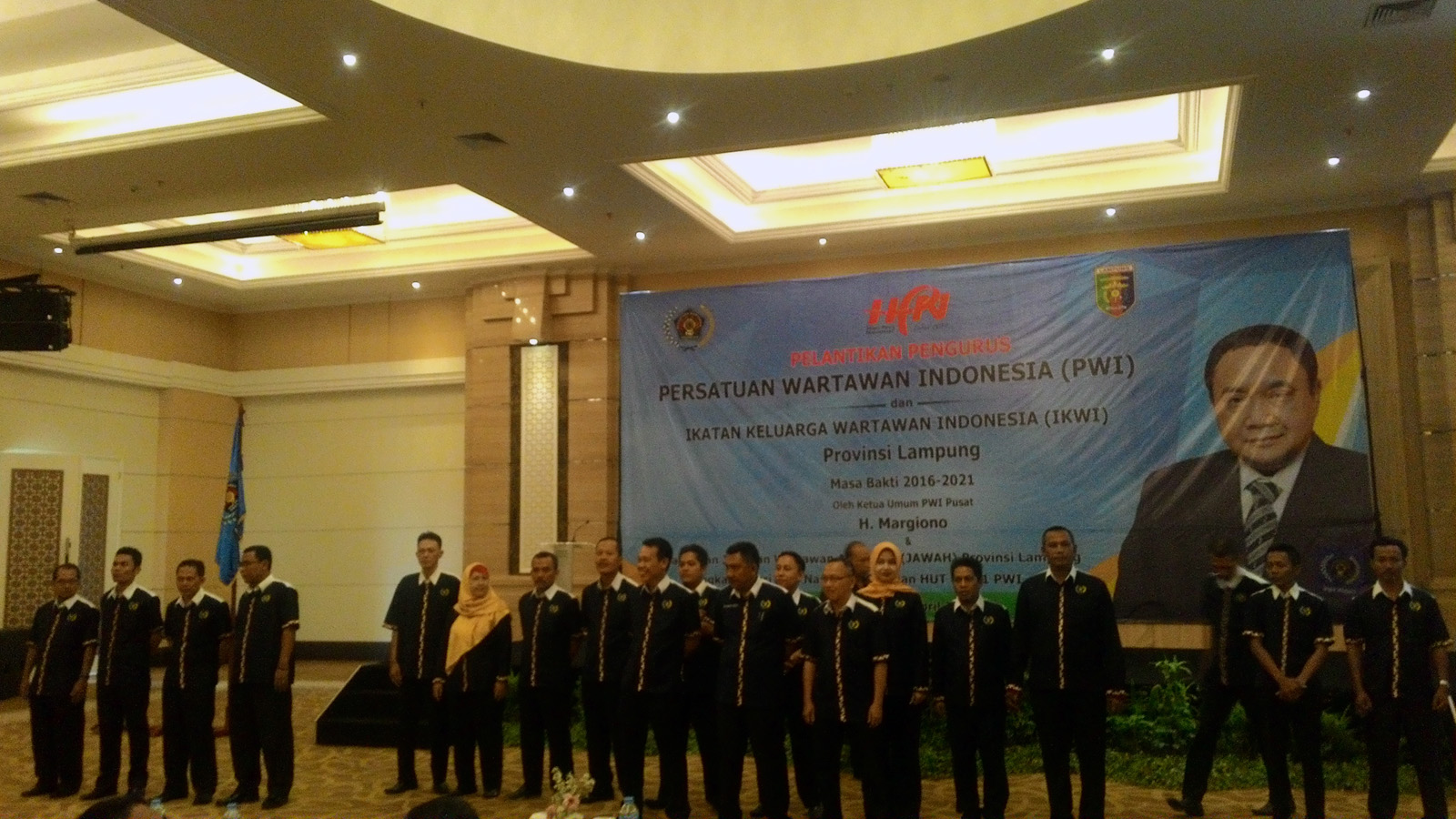 Pelantikan pengurus PWI Lampung periode 2016 - 2021. (Lampungnews/Davit)
