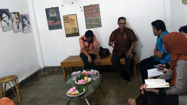 KPU Lampung beraudiensi ke sekretariat AJI Bandarlampung. (Lampungnews/Dokumentasi)